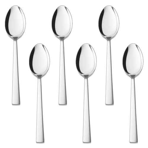 HaWare Kaffeelöffel, 6-teilig Edelstahl Teelöffel Dessertlöffel Set, 13,5cm Klein Löffel für Hause/Restaurant/Hotel, Hochglanzpoliert & Spülmaschinenfest - Eleganter Quadratischer Griff von HaWare