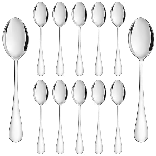 Suppenlöffel, HaWare 12 Stück Edelstahl Esslöffel Löffel Set, 20.3cm Elegantes Tafellöffel Menülöffel Set für Zuhause Restaurant Hotel Party, Hochglanzpoliert & Spülmaschinenfest - Klassisches Design Suppenlöffel, HaWare 12 Stück Edelstahl Esslöffel Löffel Set, 20.3cm Elegantes Tafellöffel Menülöffel Set für Zuhause Restaurant Hotel Party, Hochglanzpoliert & Spülmaschinenfest - Klassisches Design von HaWare