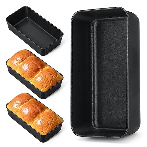 HaWare Kastenform 4er Set, Antihaft Brotbackform Kastenbackform mit Edelstahlkern, Rechteckige Brotform Königskuchenform für Brot/Kuchen/Toast, Leicht zu Reinigen, 23,4 x 12,6 x 6,3 cm von HaWare