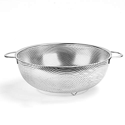 HaWare Sieb aus Edelstahl, 5 Quart großes Sieb mit Griff und Boden, mikroperforiertes Metallsieb für Küche, Nudeln, Gemüse, Reis, Obst, Lebensmittel, spülmaschinenfest (28 cm) von HaWare