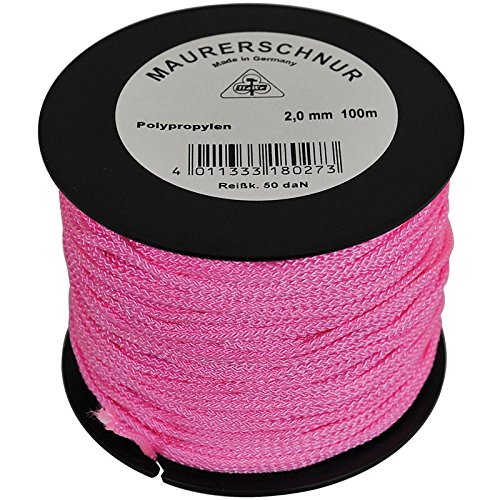 HaWe 18.026 Maurerschnur 100mx2mm aus Polypropylen in Leuchtpink von HaWe