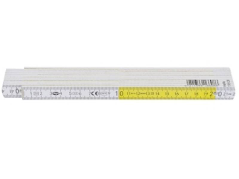 HaWe Messlatte HaWe Holz-Gliedermaßstab "Profi", 166.08, 2m (1-tlg), weiß-gelb, 10 Glieder von HaWe