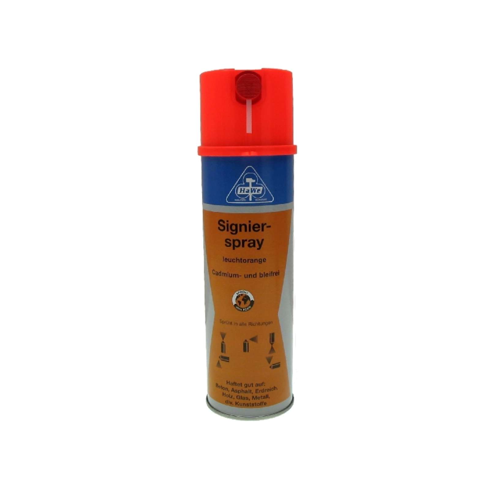 HaWe Signierspray 500ml Markierungsfarbe, Signalfarbe, Markierspray, Leuchtspray Farbe:orange von HaWe