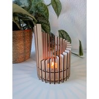 Spiralförmiger Holz-Kerzenhalter Im Boho-Look von HaackHolz