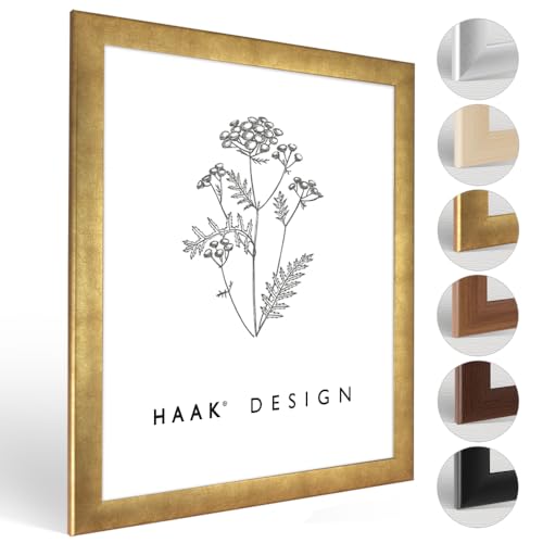 Haak Bilderrahmen (Klassik), ANTIREFLEX Acrylglas; 70X100cm Blattgold (Dekor) von Haak