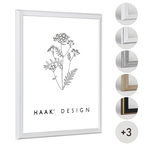 Haak Bilderrahmen Barockrahmen Kailey ANTIREFLEX/Entspiegelt Weiß (matt) 60 X 80 cm (PUZZLEFORMAT) Rahmen für Puzzle Bilder Poster Barock von Haak