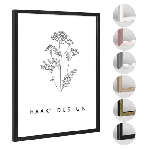 Haak Bilderrahmen Posterrahmen SUNNY perfekt für ihr Poster Bild in Schwarz (matt) mit Acrylglas 50 X 70 cm POSTERFORMAT von Haak