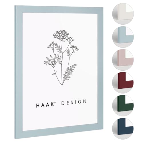 Haak Bilderrahmen modern stabil Miko Pastelltürkis Pastell 60 X 60 cm ANTIREFLEX ENTSPIEGELT Rahmen für Bilder Urkunden Poster Puzzle Pastell Farben von Haak