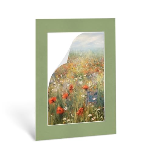 Haak Passepartout mit Innenausschnitt nach Wunsch - Außen: 30x40cm (BxH) Premium Museumsqualität Farbe wählbar - Zuschnitt (Bildgröße) nach Maß Anfertigung von Haak