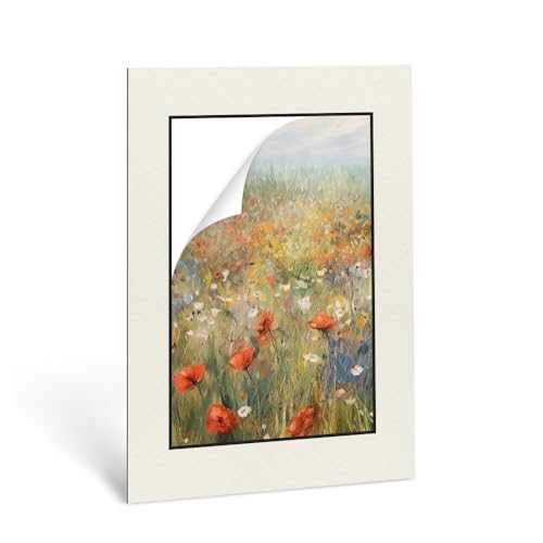 Haak Passepartout mit Innenausschnitt nach Wunsch und schwarzem Kern - Außen: 70x90cm (BxH) Premium Museumsqualität Farbe wählbar - Zuschnitt (Bildgröße) nach Maß Anfertigung von Haak