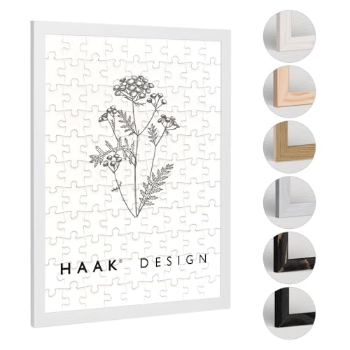 Haak Puzzlerahmen Amari Massivholz Weiß 67 X 90 cm (ca. 2000 Teile) Bilderrahmen Rahmen für Puzzle von Haak