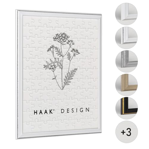Haak Puzzlerahmen Kailey Weiß Grau Antik 80 X 121 cm (ca. 3000 Teile) Barockrahmen Bilderrahmen Rahmen für Puzzle von Haak