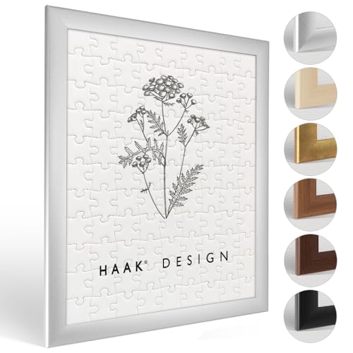 Haak Puzzlerahmen Klassik Alu geschliffen (Dekor) 67 X 90 cm (ca. 2000 Teile) Bilderrahmen Rahmen für Puzzle von Haak