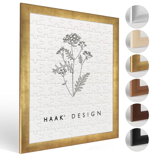 Haak Puzzlerahmen Klassik Blattgold 55 X 78 cm (ca. 1200 Teile) Bilderrahmen Rahmen für Puzzle von Haak