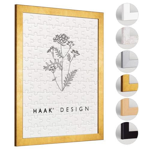 Haak Puzzlerahmen Lavanda Blattgold 75,5 X 98,5 cm (ca. 2000 Teile) Bilderrahmen Rahmen für Puzzle von Haak