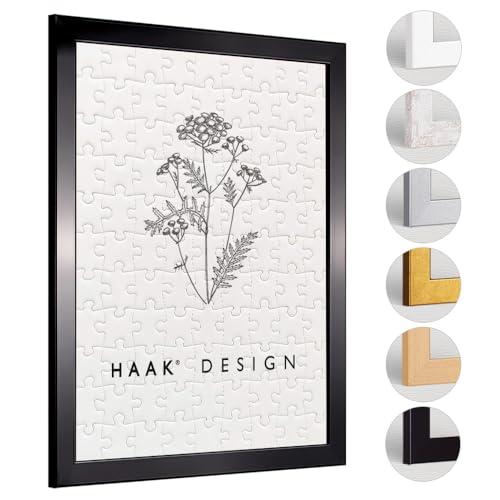 Haak Puzzlerahmen Lavanda Schwarz (Hochglanz) 36 X 49 cm (ca. 500 Teile) Bilderrahmen Rahmen für Puzzle von Haak