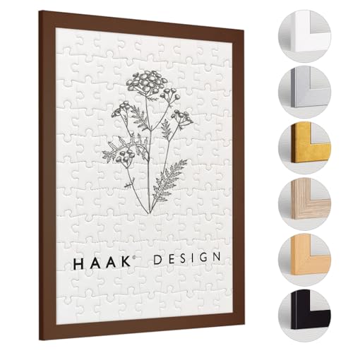 Haak Puzzlerahmen Tokio ANTIREFLEX/Entspiegelt Braun (matt) 36 X 48 cm (ca. 500 Teile) Bilderrahmen Rahmen für Puzzle von Haak