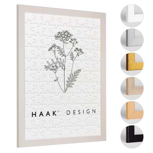 Haak Puzzlerahmen Tokio ANTIREFLEX/Entspiegelt Sandbeige 75,5 X 98,5 cm (ca. 2000 Teile) Bilderrahmen Rahmen für Puzzle von Haak