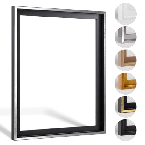 HaakDesign Schattenfugenrahmen Levi in Schwarz Silber gebürstet 90 X 120 cm für Keilrahmenbilder und Leinwände Glanz Edition HaakDesign Schattenfugenrahmen Levi in Schwarz Silber gebürstet 90 X 120 cm für Keilrahmenbilder und Leinwände Glanz Edition von Haak