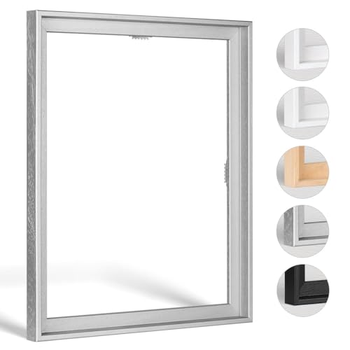 Schattenfugenrahmen Holiday in Mattsilber (lackiert) 18 X 24 cm für Keilrahmenbilder und Leinwände von Haak