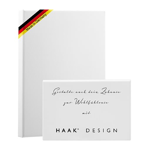 HaakDesign Bespannter Keilrahmen (unbedruckt), 20x25cm, 260g/m² (100% PES), 18 mm (Standard) Leinwand von HaakDesign