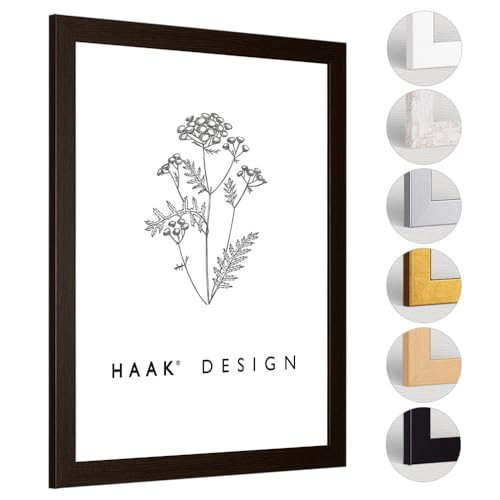 HaakDesign Bilderrahmen Lavanda in Holzoptik Braun Vintage mit Acrylglas 29.7 X 42 cm DIN A3 von HaakDesign