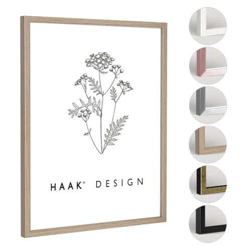 HaakDesign Bilderrahmen Posterrahmen Sunny perfekt für Ihr Poster Bild in Eiche Natur mit Acrylglas 13 X 18 cm von HaakDesign