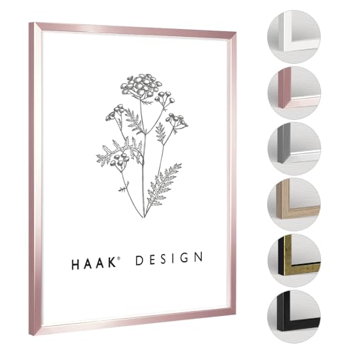 HaakDesign Bilderrahmen Posterrahmen Sunny perfekt für Ihr Poster Bild in Rosegold mit Acrylglas 60 X 80 cm von HaakDesign