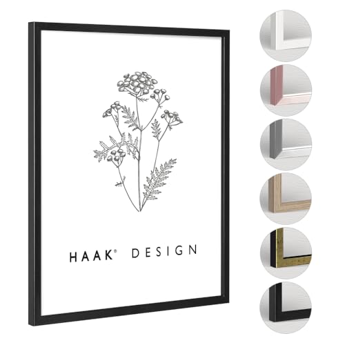 HaakDesign Bilderrahmen Posterrahmen Sunny perfekt für Ihr Poster Bild in Schwarz (matt) mit Acrylglas 24 X 30 cm von HaakDesign