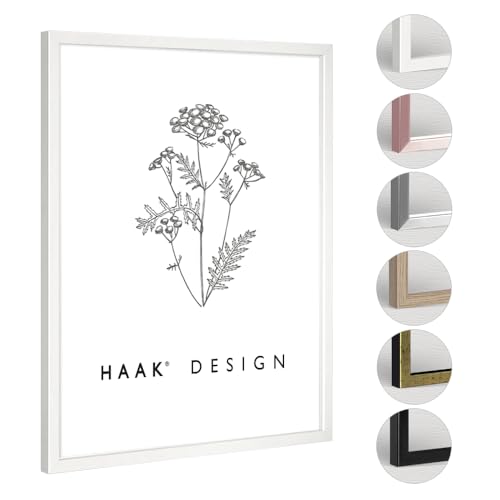 HaakDesign Bilderrahmen Posterrahmen Sunny perfekt für Ihr Poster Bild in Weiß (matt) mit Acrylglas 21 X 29.7 cm DIN A4 von HaakDesign