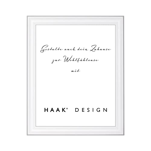 HaakDesign Bilderrahmen mit entspiegeltem Acrylglas (Antireflex) Barockrahmen Luna 28x35cm Weiß (matt) von Haak