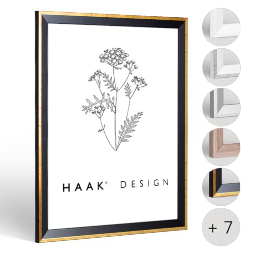 HaakDesign Bilderrahmen schmal RICO Glanz Edition 50 X 80 cm Schwarz Gold glänzend Rahmen Elegant HaakDesign Bilderrahmen schmal RICO Glanz Edition 50 X 80 cm Schwarz Gold glänzend Rahmen Elegant von Haak