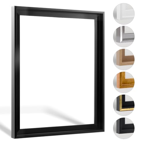 Haak Schattenfugenrahmen Levi in Schwarz (Hochglanz) 50 X 50 cm für Keilrahmenbilder und Leinwände von Haak