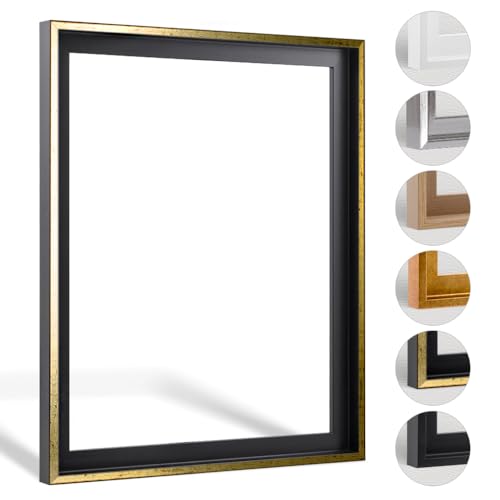 HaakDesign Schattenfugenrahmen Levi in Schwarz Gold gebürstet 70 X 110 cm für Keilrahmenbilder und Leinwände Glanz Edition HaakDesign Schattenfugenrahmen Levi in Schwarz Gold gebürstet 70 X 110 cm für Keilrahmenbilder und Leinwände Glanz Edition von Haak
