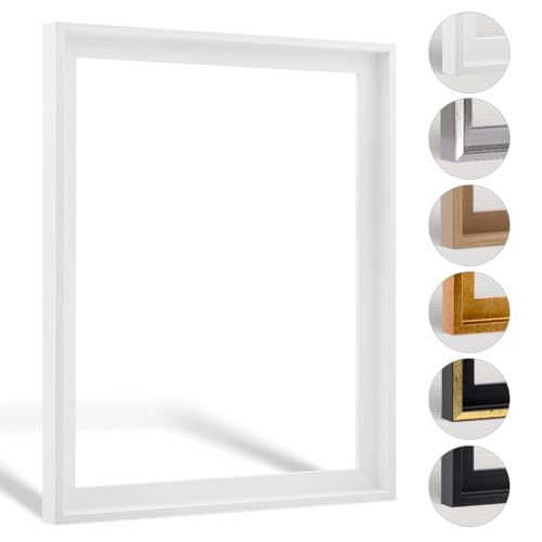 HaakDesign Schattenfugenrahmen Levi in Weiß (matt) 80 X 80 cm für Keilrahmenbilder und Leinwände von Haak