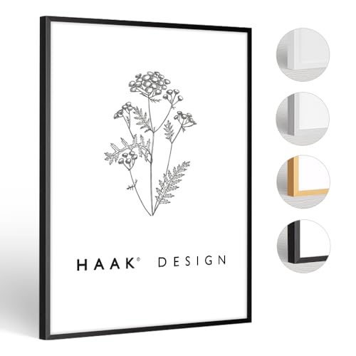 HaakDesign schmaler Bilderrahmen Alena Aluminium Alubilderrahmen 15 x 20 cm Schwarz (matt) Fotorahmen, Geschenkidee von Haak