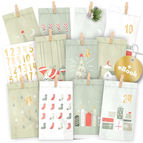 HAVN ® Adventskalender zum Befüllen - 24 zum Basteln für Weihnachten - Adventskalender wiederverwendbar von Håvn