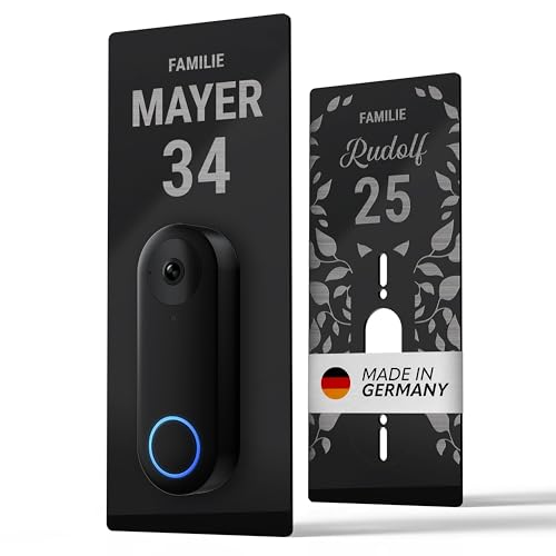Håvn ® Personalisiertes Klingelschild für Reolink Video Doorbell WiFi – Briefkasten Namensschild aus Acryl – Türschild Haustür mit Gravur – Briefkastenschild Postkasten Haustürschild von Håvn