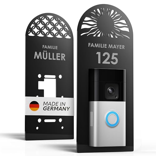 Håvn ® Personalisiertes Klingelschild für Ring Doorbell 2, 3, 4 – Briefkasten Namensschild aus Acryl – Türschild Haustür mit Gravur – Briefkastenschild Postkasten Haustürschild (Halbrund) von Håvn