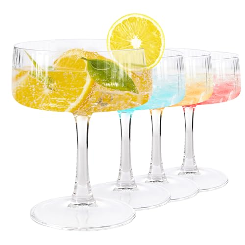 Haayymo Martini-Gläser, Kristall-Coupe-Gläser, 226.8 g, Cocktailgläser, 4er-Set, große und ausgefallene Cocktail, mundgeblasenes Champagner-Coupé für Espresso Martini, Manhattan als Barglaswaren Haayymo Martini-Gläser, Kristall-Coupe-Gläser, 226.8 g, Cocktailgläser, 4er-Set, große und ausgefallene Cocktail, mundgeblasenes Champagner-Coupé für Espresso Martini, Manhattan als Barglaswaren von Haayymo