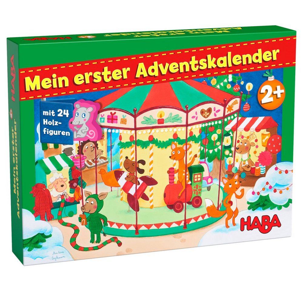 Haba Adventskalender HABA Mein erster Adventskalender Auf dem Weihnachtsmarkt 24 Holzfig. (24-tlg) von Haba