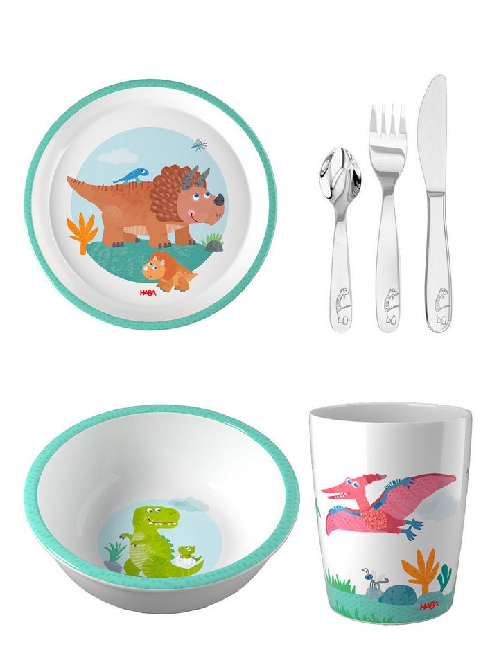 Haba Geschirr-Set Schüssel, Teller, Becher & Besteck (4-tlg), unisex neutral von Haba