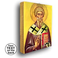 Saint Blaise Ikone, St. Ikone Des Heiligen Blaise, Christliche Ikonen Geschenk, Personalisierte Mit Widmung von HabakukArt