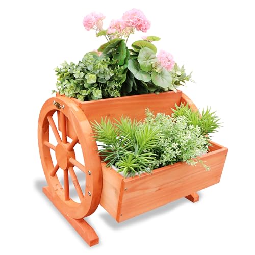 Habau 691 Blumenkasten mit Wagenrad, 44 x 42 x 40 cm von HABAU