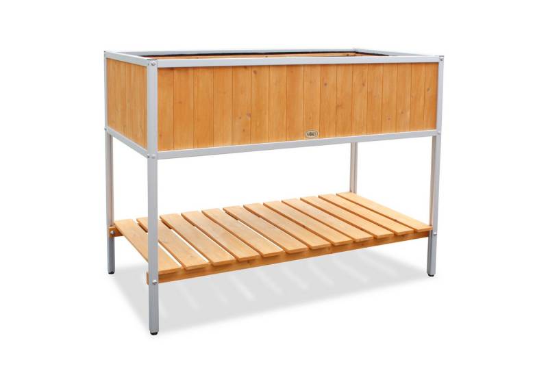 HABAU Hochbeet (Rahmen aus Aluminium), mit Ablage und perforierter Folie von HABAU