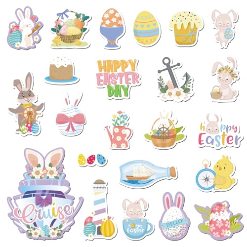 Habbiful 22 Stück Oster-Kreuzfahrt-Tür-Magnet-Dekorationen, Ankereihase, Kühlschrankmagnete, Aufkleber, Frohe Ostern, Magnet-Aufkleber für Ostern, Küche, Party von Habbiful