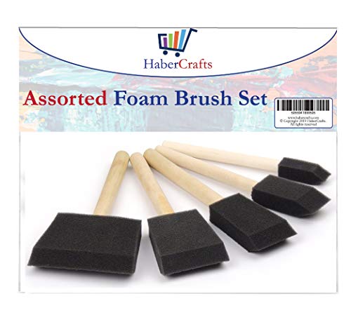 Schaumstoffpinsel Schaumpinsel Farbschwämme Farbpads Schwamm Pinsel Schwamm Pinsel für Acrylmalerei Dekorieren Lack Beize Holzgriffe 5 gemischte Sets (5 Verschiedene Größen Schaumpinsel – 1 Packung) Schaumstoffpinsel Schaumpinsel Farbschwämme Farbpads Schwamm Pinsel Schwamm Pinsel für Acrylmalerei Dekorieren Lack Beize Holzgriffe 5 gemischte Sets (5 Verschiedene Größen Schaumpinsel – 1 Packung) von Habercrafts