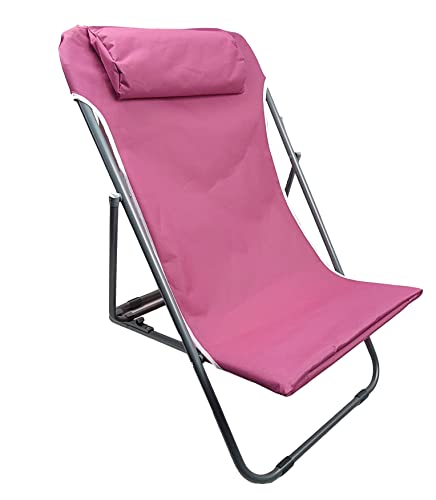 Haberkorn Liegestuhl für Kinder Gartenstuhl Liege Strandliege mit Kopfkissen rosa pink von Haberkorn