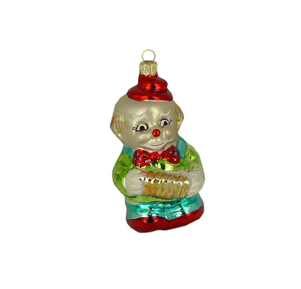 Haberland Glasschmuck Lauscha Christbaumschmuck Clown mit Ziehharmonika 12 cm Lauschaer Glas von Haberland Glasschmuck Lauscha