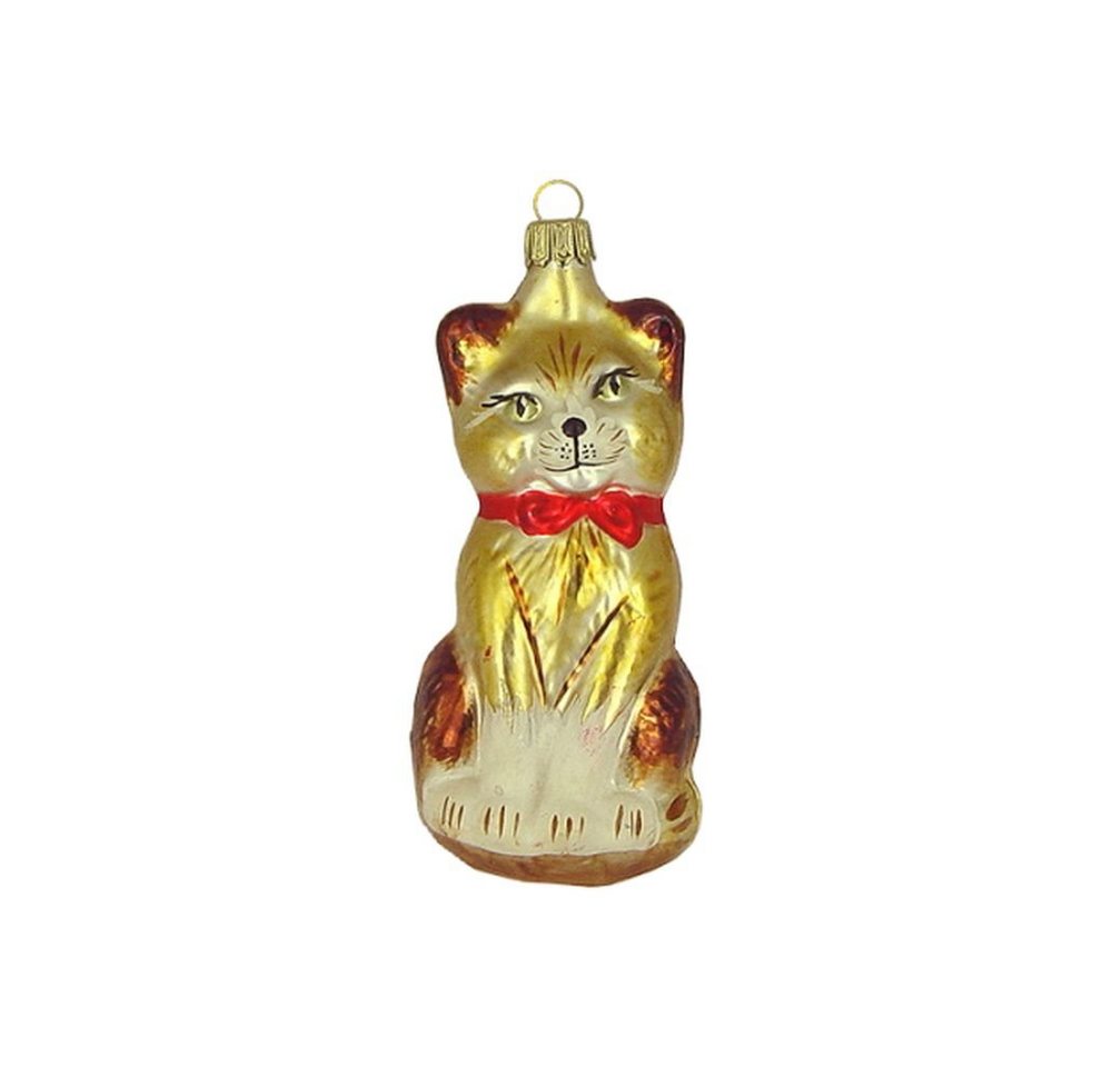 Haberland Glasschmuck Lauscha Christbaumschmuck Große Katze haselnuss matt 12 cm Lauschaer Glas von Haberland Glasschmuck Lauscha